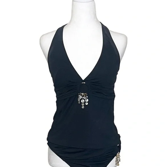 Women’s Tankini - La Blanca - Embellished Halter & Bikini Bottom - Size M - Picture 2 of 16